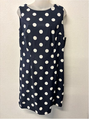 ALYX dress Navy White Polka Dot Sleeveless Dress Size 14 NWT Nautical
